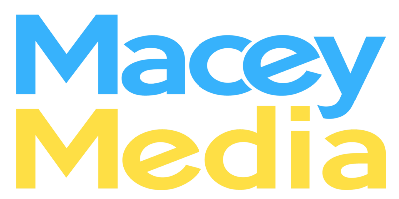 Macey Media logo with "Macey" in light blue text and "Media" in yellow text.