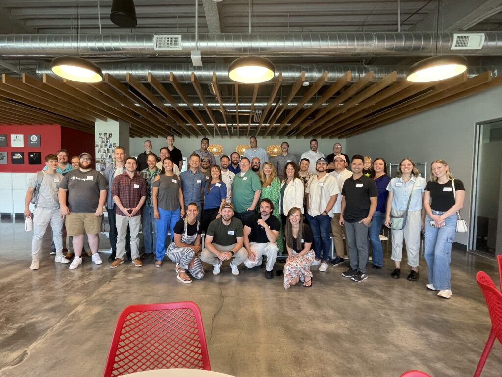 Utah Marketing Group photo of 40 attendees at Disruptive Adverising office.