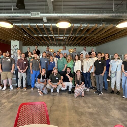 Utah Marketing Group photo of 40 attendees at Disruptive Adverising office.